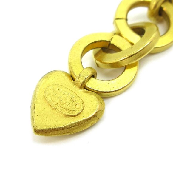Chanel Heart Dangle Earrings Clip-On Gold 95P 60416 - Picture 3 of 4